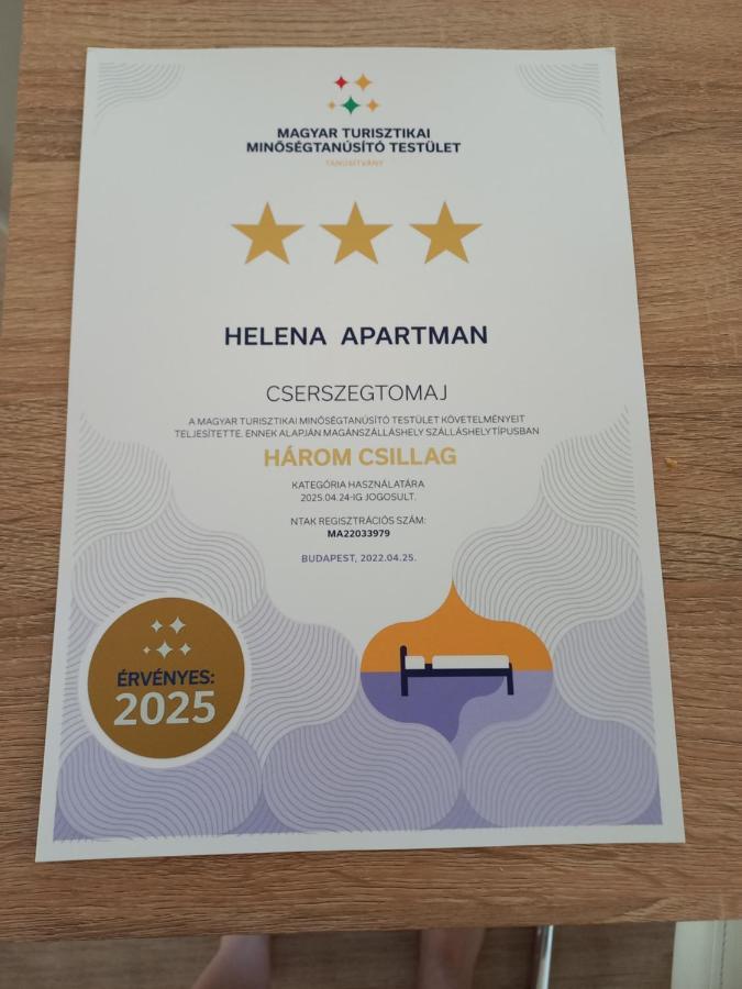 Helena Apartman Cserszegtomaj Eksteriør bilde